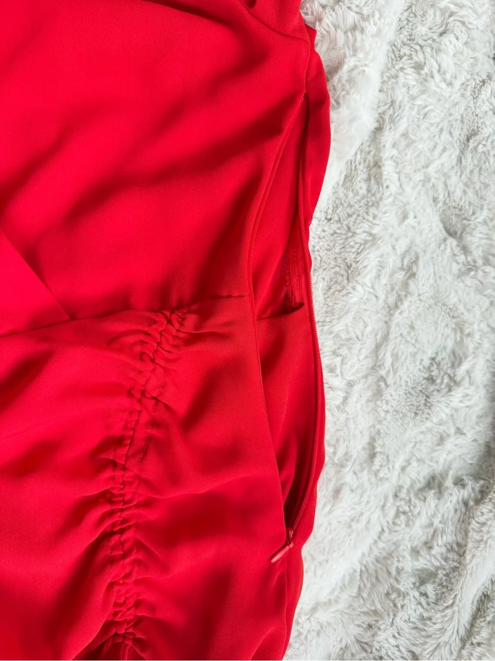 Dynamite Red Mini Dress with Side Ruching - Picture 4 of 5